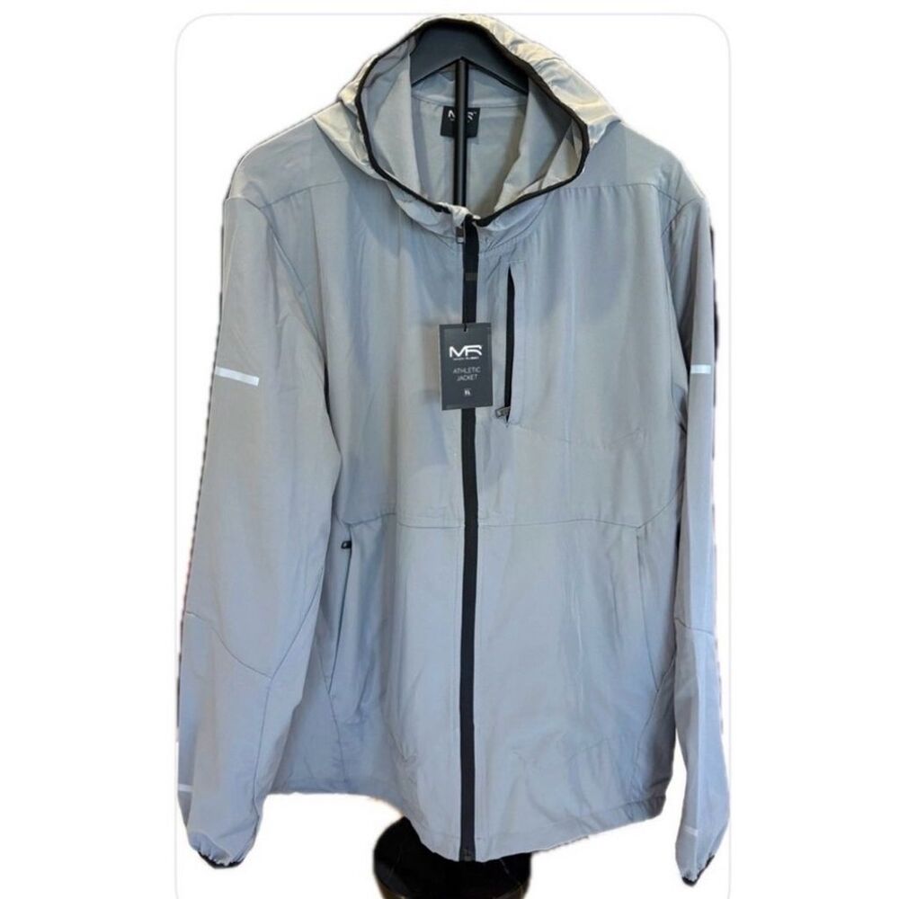 MR Mack Russo NWT Gray Hooded Lightweight Hooded Full Zip Jacket XL
